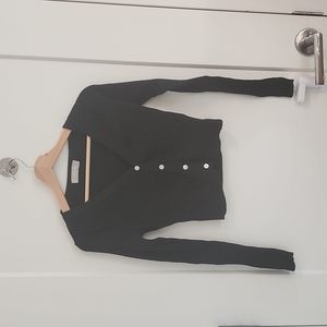 Everlane cropped button down sweater